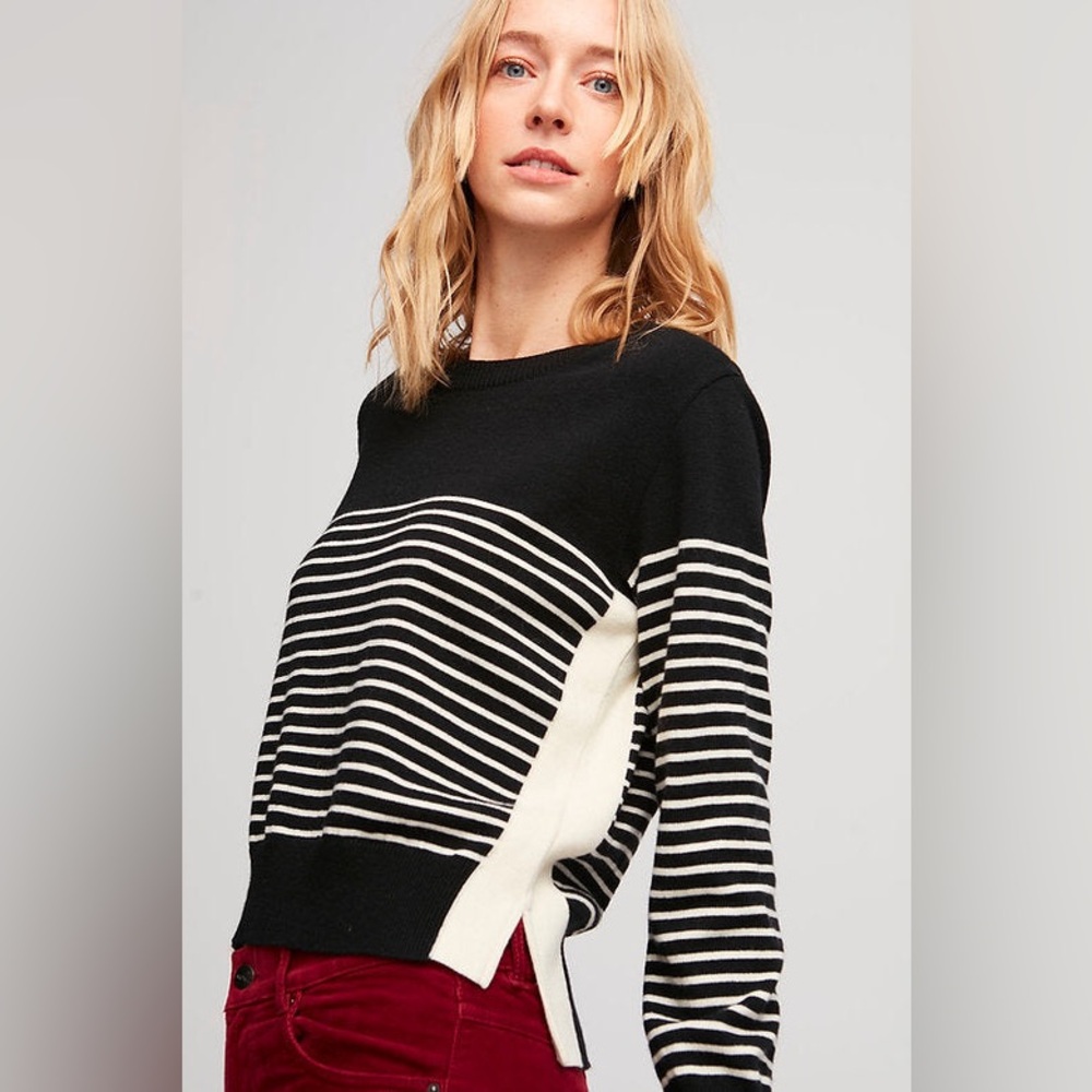 NWT AldoMartins Black and White Striped Sweater